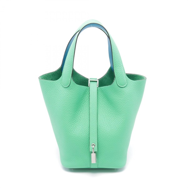 HERMES Picotin Lock Eclat PM Hand bag W Taurillon Clemence Swift Vert Comic SHW