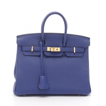 HERMES Birkin 25 Hand bag A Togo leather Blue electric Used GHW