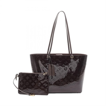 LOUIS VUITTON Long Beach MM Tote Bag M90475 Monogram Vernis Amarante Used Women