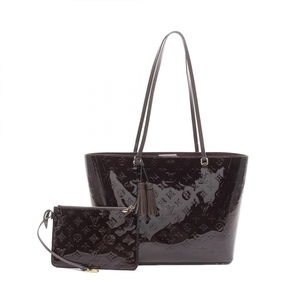 LOUIS VUITTON Long Beach MM Tote Bag M90475 Monogram Vernis Amarante Used Women