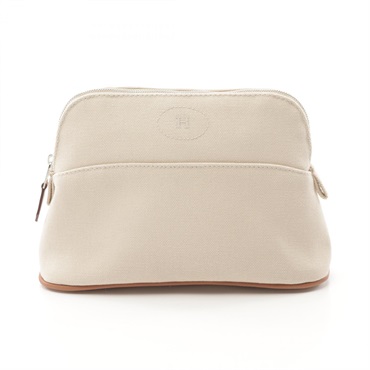 HERMES Bolide pouch mini bag 20 canvas Beige Used Women SHW