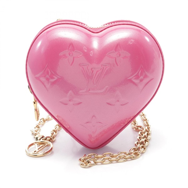 LOUIS VUITTON Keep My Heart Chain Shoulder Bag M82966 Vernis leather Pink Used