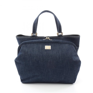 DOLCE & GABBANA Tote hand Bag denim Navy Used women