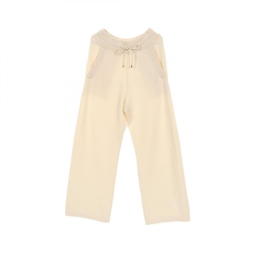 HERMES Pants 2400D1 cashmere Beige Used Women size 36