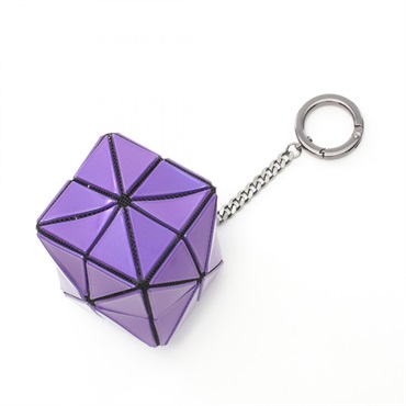 BAO BAO ISSEYMIYAKE Cube key ring PVC coated canvas Purple Used unisex