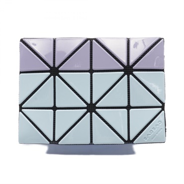 BAO BAO ISSEY MIYAKE GLOSS MIX Card Case coated canvas Blue Purple Used Women