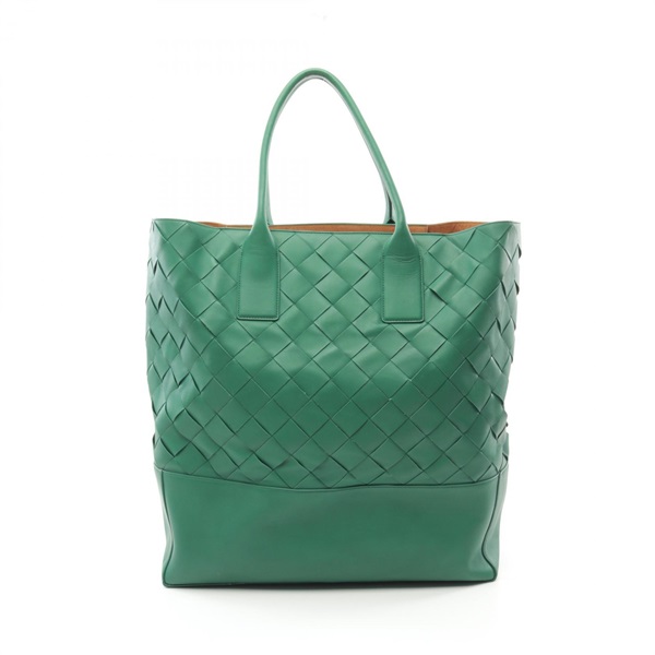 BOTTEGA VENETA Intrecciato Tote Bag leather Green Used