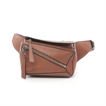 LOEWE Puzzle Bum Mini Waist bag leather Brown Used