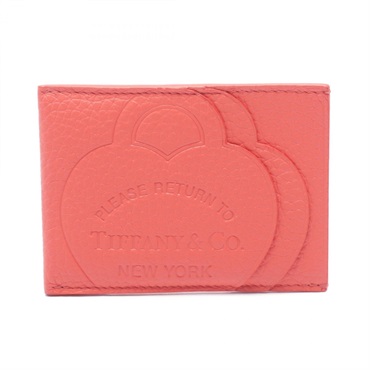 TIFFANY＆CO Return to TIFFANY  Card Case leather Orange Used Women