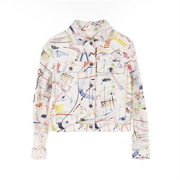 HERMES Chevaloscope Denim Jacket 3E0233D5 cotton White Used Women size 36