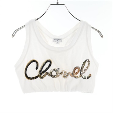 CHANEL Tank top P72665V64316 cotton White Used Women