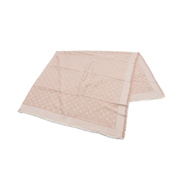 LOUIS VUITTON Shawl Monogram Stole M72046 silk wool Pink Used Women LV