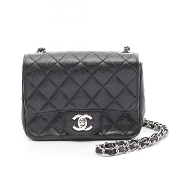 CHANEL Mini Matelasse chain Shoulder crossbody Bag A35200 leather Black Used SHW