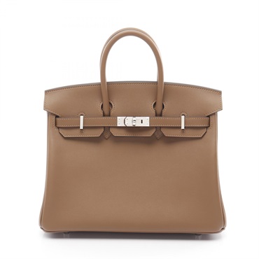 HERMES Birkin 25 Verso Handbag Swift leather Beige Marfa Halzan Used Women W SHW