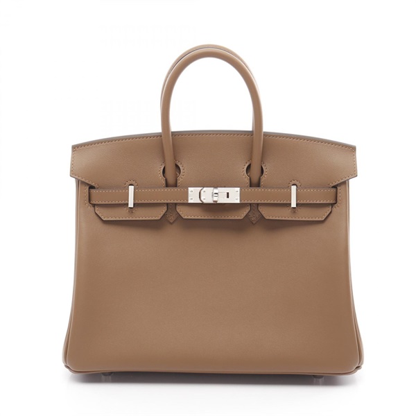 HERMES Birkin 25 Verso Handbag Swift leather Beige Marfa Halzan Used Women W SHW