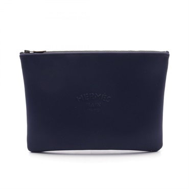 HERMES Neo Bain GM Pouch purse bag H103313M Neoprene Navy Blue marine BKHW