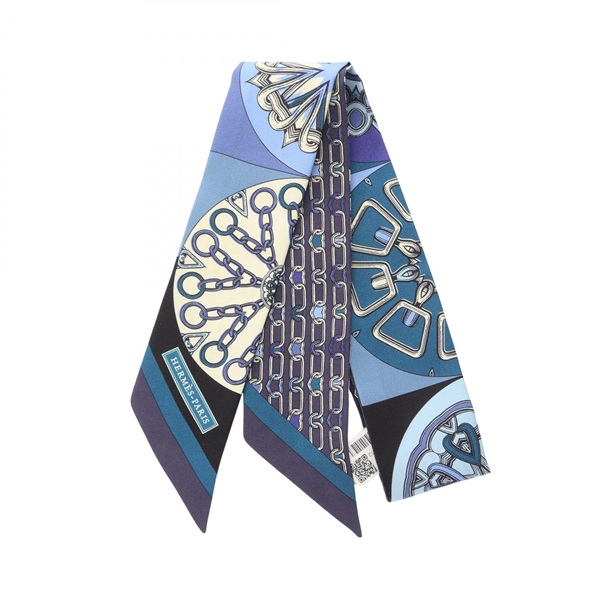 HERMES Twilly Kaleidoscope Effect Scarf silk Blue Multicolor Used Women