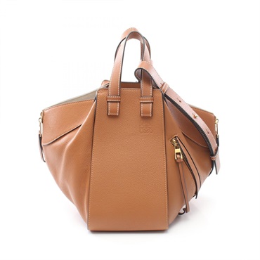 LOEWE HAMMOCK SMALL Hand shoulder crossbody bag 387.30.S35 leather Brown Used