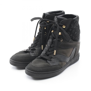 LOUIS VUITTON Cliff Top Line sneakers GO0114 Suede leather Black Used Women #37
