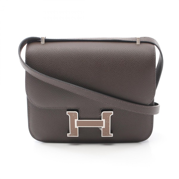 HERMES Constance 3 Mini Miroir Shoulder Bag Epsom leather Ecorce Used Women W