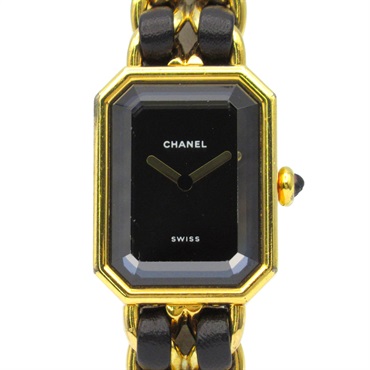 CHANEL Premiere M Wrist Watch H0001 Quartz Gold Plated leather Used Women CC