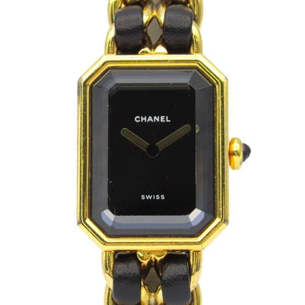CHANEL Premiere M Wrist Watch H0001 Quartz Gold Plated leather Used Women CC