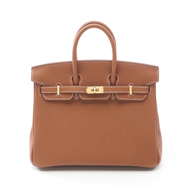 HERMES Birkin 25 Handbag Togo leather Brown Gold Used Women GHW W