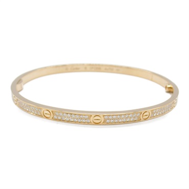 CARTIER Love Bracelet Pavé Diamond SM N6710717 18KPG Pink Rose Gold Used Women