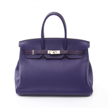 HERMES Birkin 35 Hand bag N Togo leather Purple Iris Used SHW