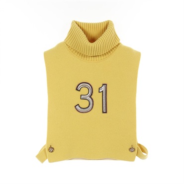 CHANEL knitwear S size vest sweater turtle neck P71617K10291 cashmere Yellow