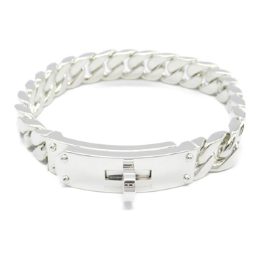HERMES Kelly Gourmet Bracelet XXL 21cm bangle Silver925 Used