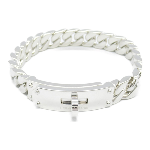 HERMES Kelly Gourmet Bracelet XXL 21cm bangle Silver925 Used