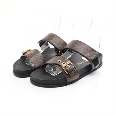 LOUIS VUITTON Bon Dia Monogram Sandals 1AAW8H monogram canvas Brown Used #38