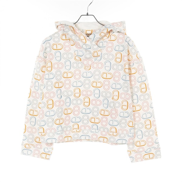 HERMES Chain dAncre Hoodie #36 5E4619DC cotton White Used