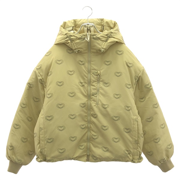 HERMES Reversible Down jacket coat polyester Beige Used Women size 38