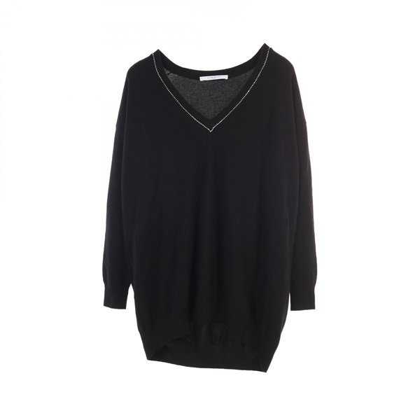 GIVENCHY Pullover Sweater knit cashmere Black #S Used Women