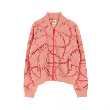 HERMES Tresor de Medor Blouson Jacket 2H4212DK cotton Pink Used Women size 38