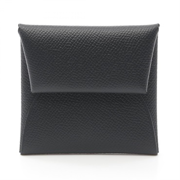 HERMES Bastia coin purse wallet Epsom leather Black Used Women SHW U