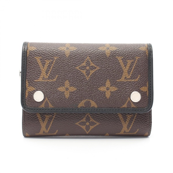 LOUIS VUITTON Portefeuille compact wallet M60167 Monogram macassar Black Used LV