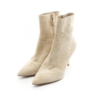 LOUIS VUITTON Ultimate line boots Suede Beige Used Women size 40 1/2