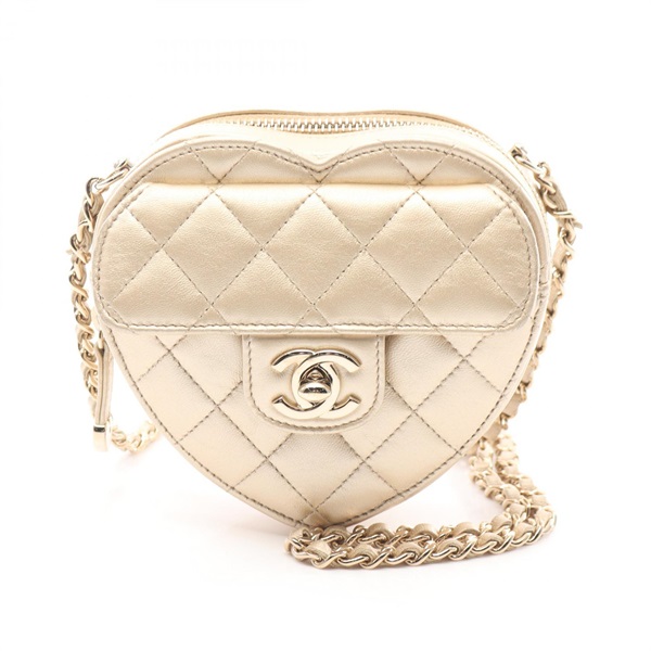 CHANEL Matelasse Chain crossbody Shoulder Bag Lamb skin sheep leather Used CC