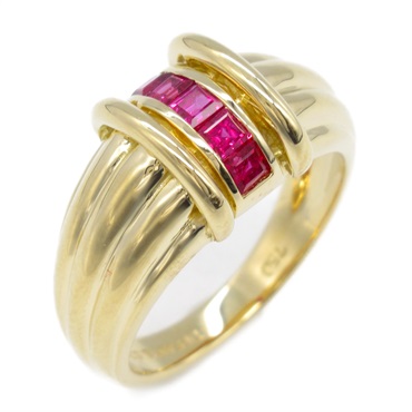 TIFFANY＆CO Ruby Ring 18KYG Yellow Gold Red Used women US size 6.25