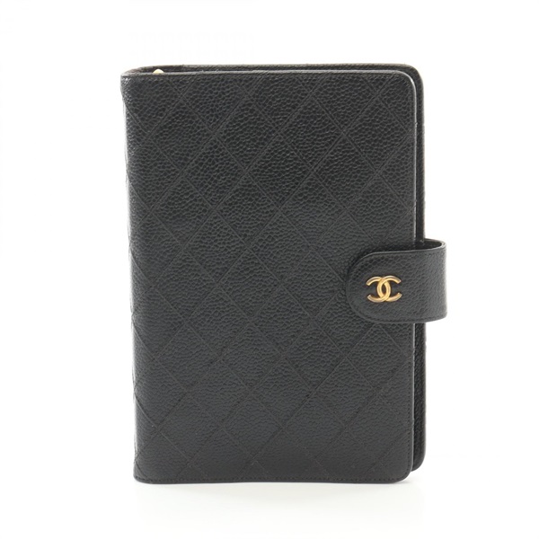 CHANEL Matelasse Picolore Notebook cover Grained calfskin Black Used Women GHW