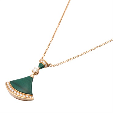 BVLGARI Diva Dream Necklace Diamond Malachite 18KPG Pink Rose Gold Used women