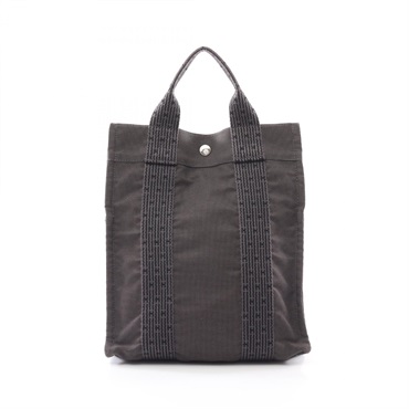 HERMES Herline Ad PM Rucksack Backpack Nylon canvas Gray Used Women SHW