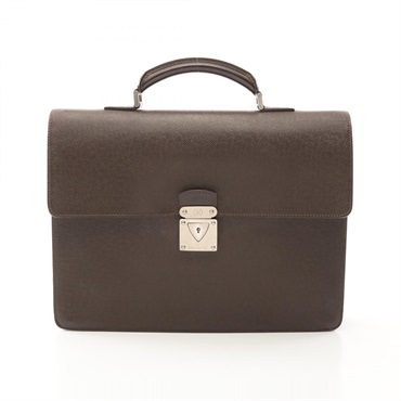 LOUIS VUITTON Laguito Briefcase bag M31098 Taiga leather Brown Grizzly Used mens