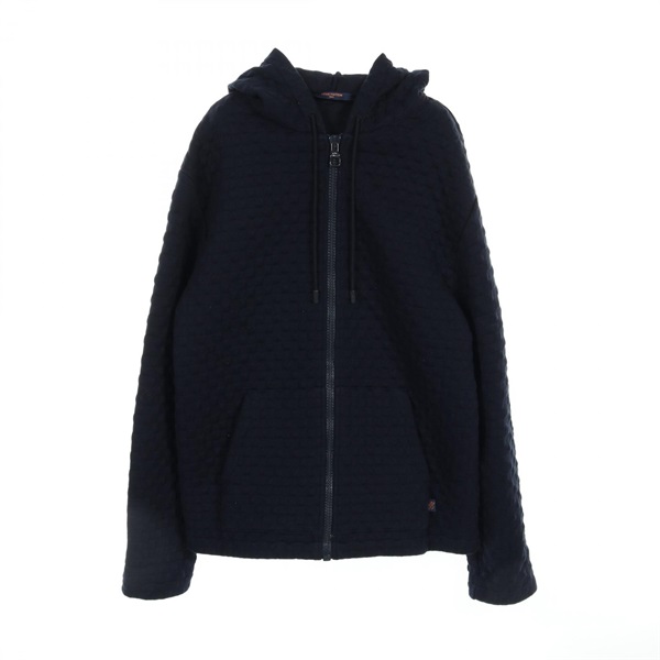 LOUIS VUITTON 3D Damier zip-up Hoodie #XL RM202M UYN HJY05W cotton Navy Used