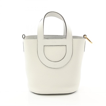 HERMES In the loop 18 Handbag Taurillon Clemence leather White Used Women W GHW