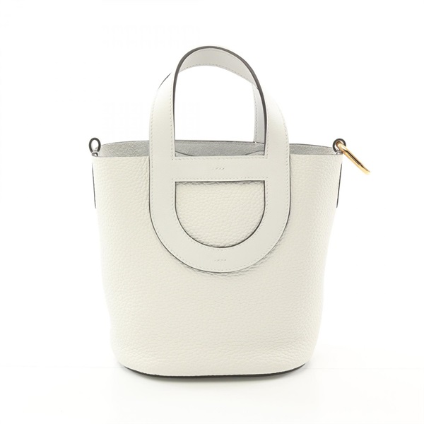 HERMES In the loop 18 Handbag Taurillon Clemence leather White Used Women W GHW