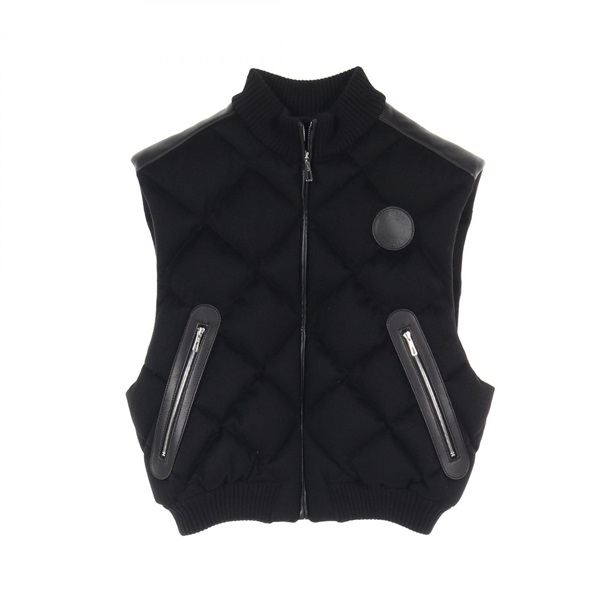 HERMES Sellier Down vest jacket cashmere Black Used Women size 38